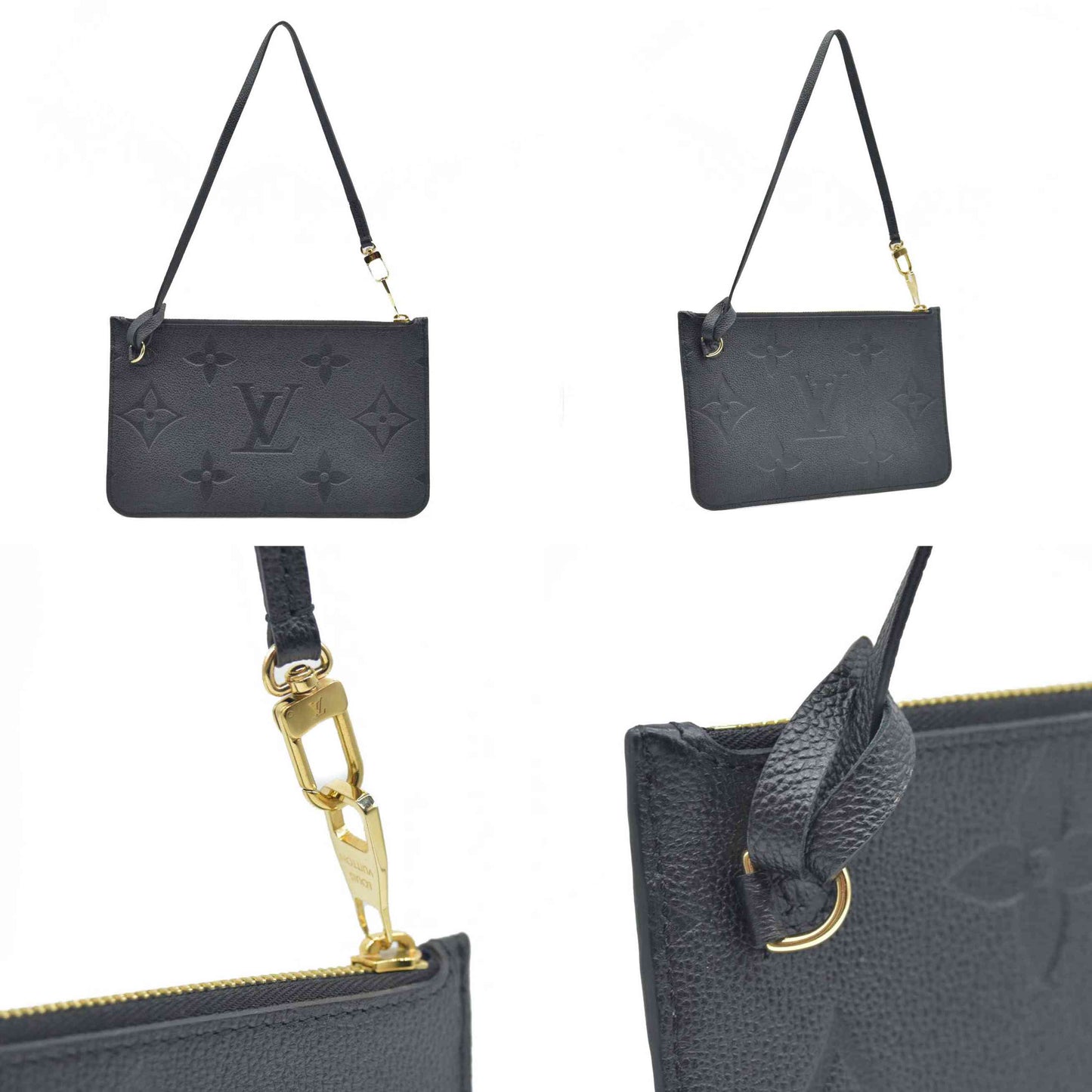 AUCTION $1200 Louis Vuitton  Empreinte Monogram Giant Neverfull MM Pochette Black