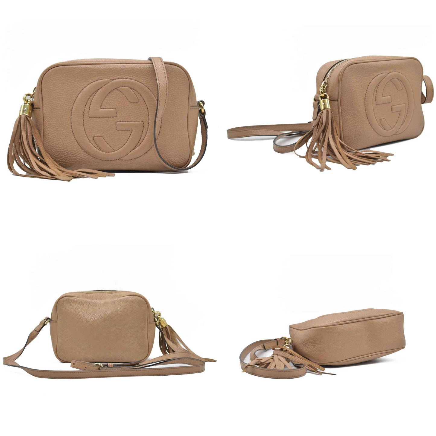 $1490 Gucci Interlocking G Soho Disco Beige