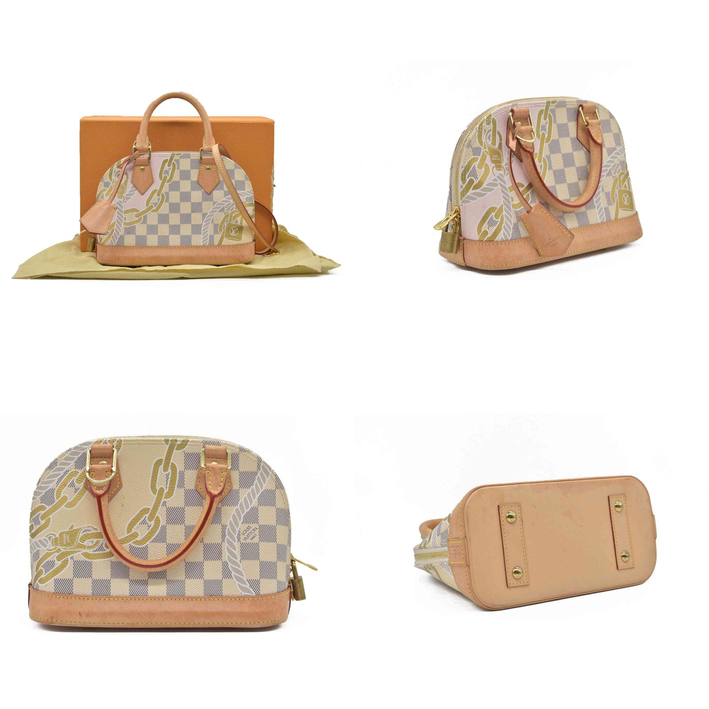 $1940 Louis Vuitton Damier Azur Nautical Alma BB