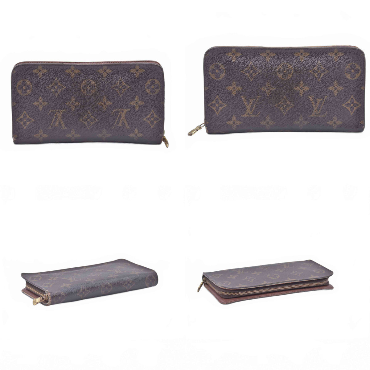 $750 2003 Louis Vuitton Monogram Porte Monnaie Zippy Long Wallet Brown TH0043