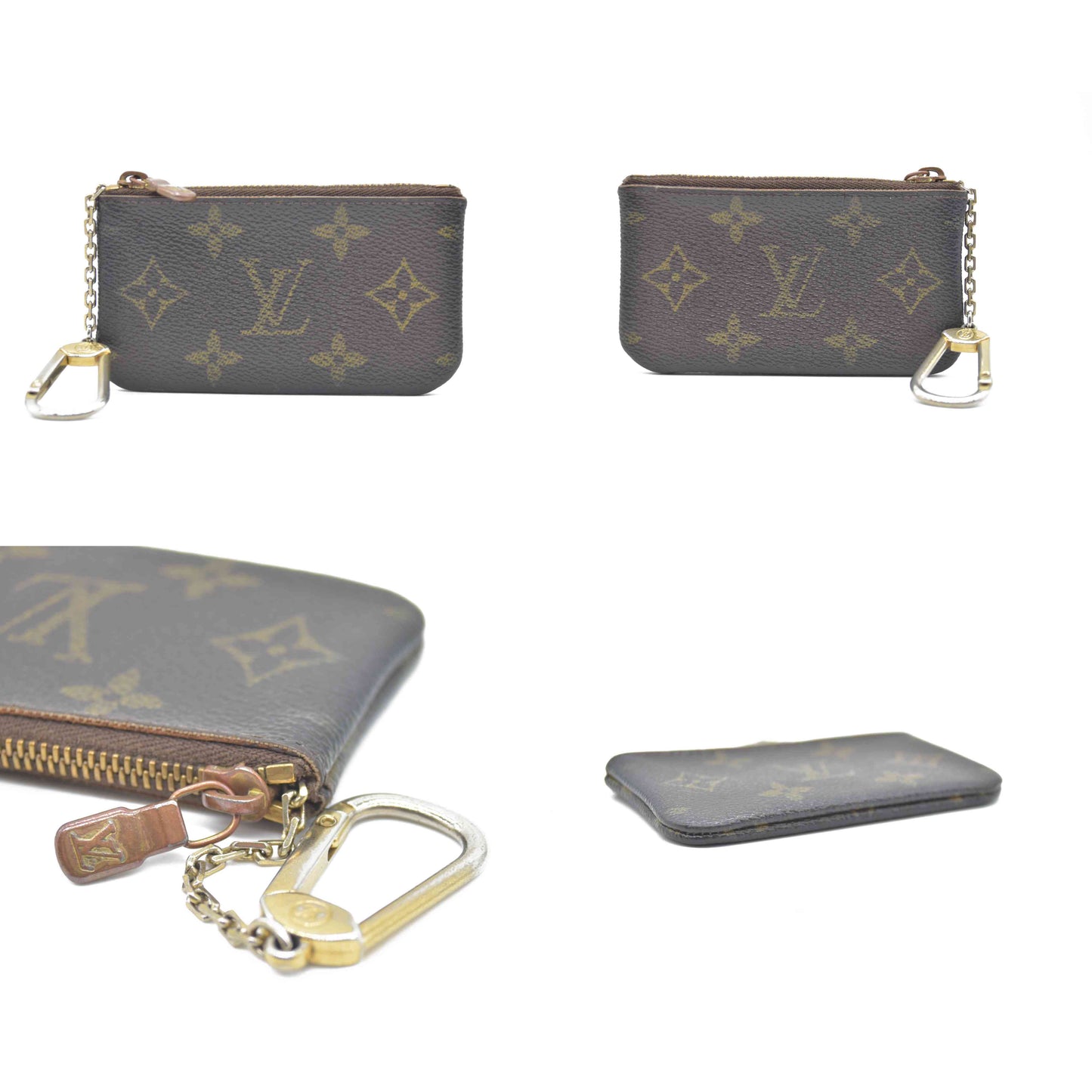 Louis Vuitton Monogram Pochette Cles Wallet Coin Purse Brown CA0092