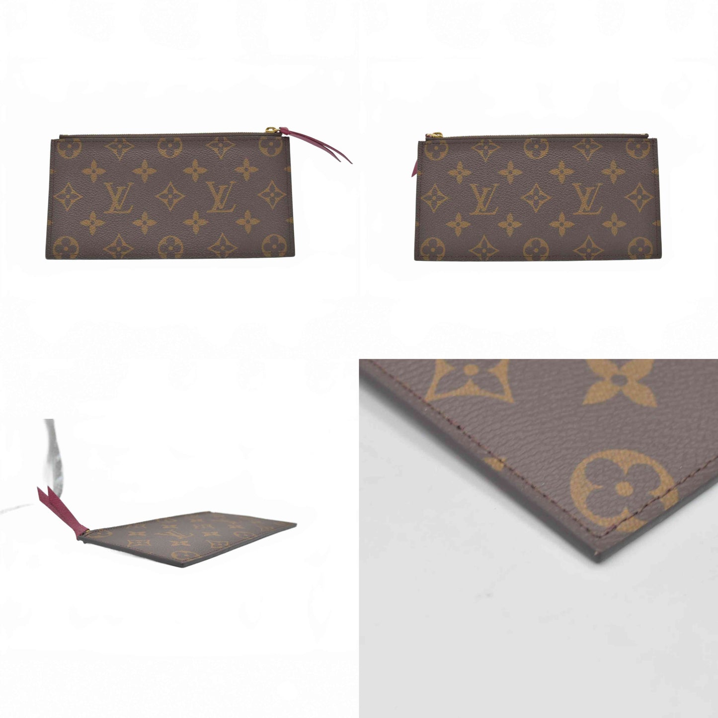 Louis Vuitton  Monogram Felicie Chain Wallet Zippered Insert Fuchsia