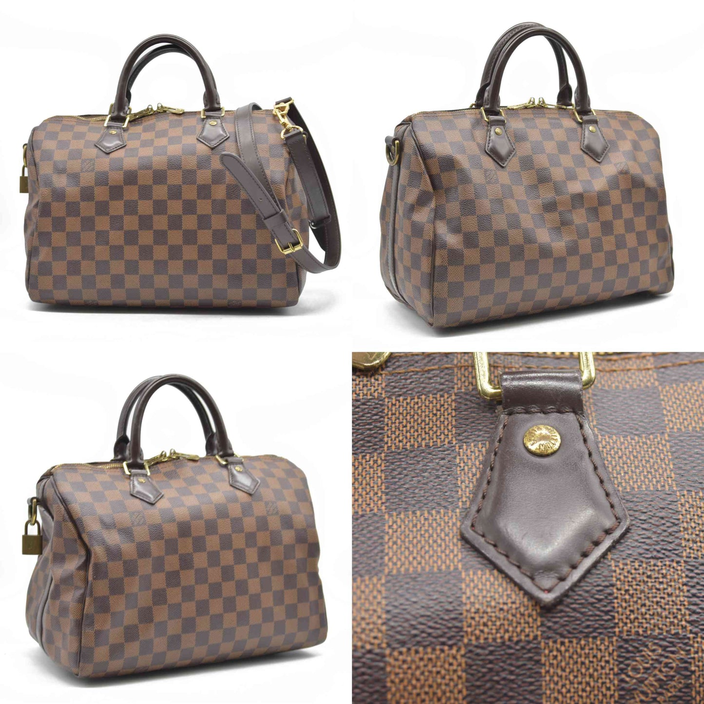 $1980 Louis Vuitton  Damier Ebene Speedy Bandouliere 30 2014 MB5114