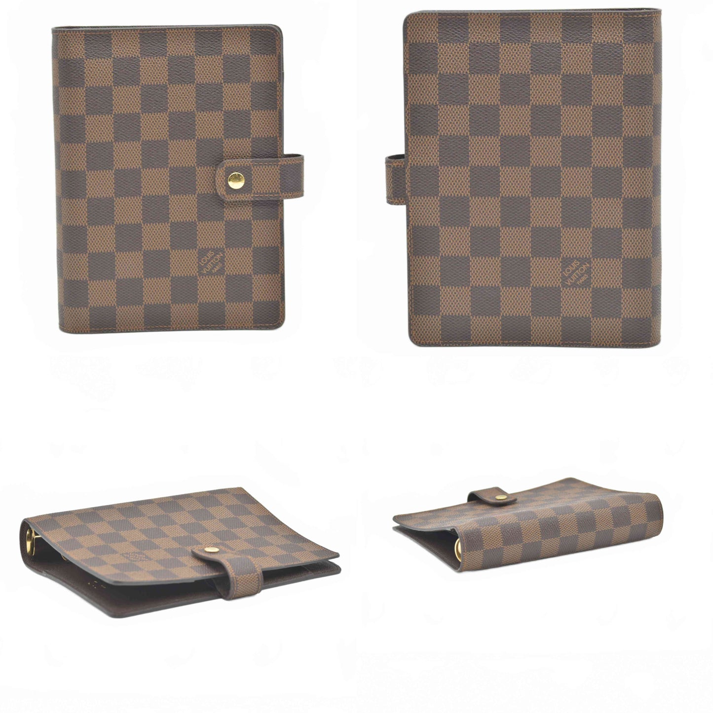 $755 2011 Louis Vuitton Damier Ebene Medium Ring Agenda Cover SP4101