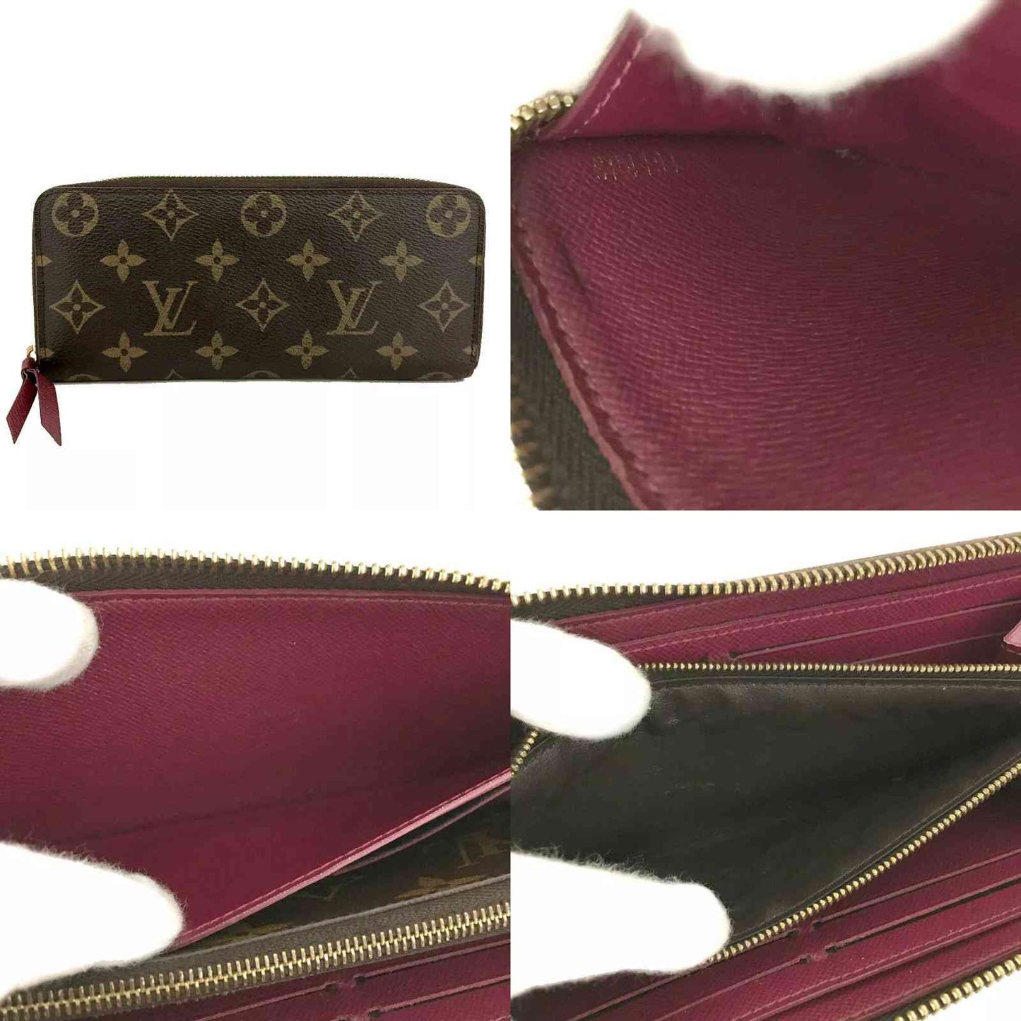Louis Vuitton  Monogram Clemence Wallet Fuchsia CA2107