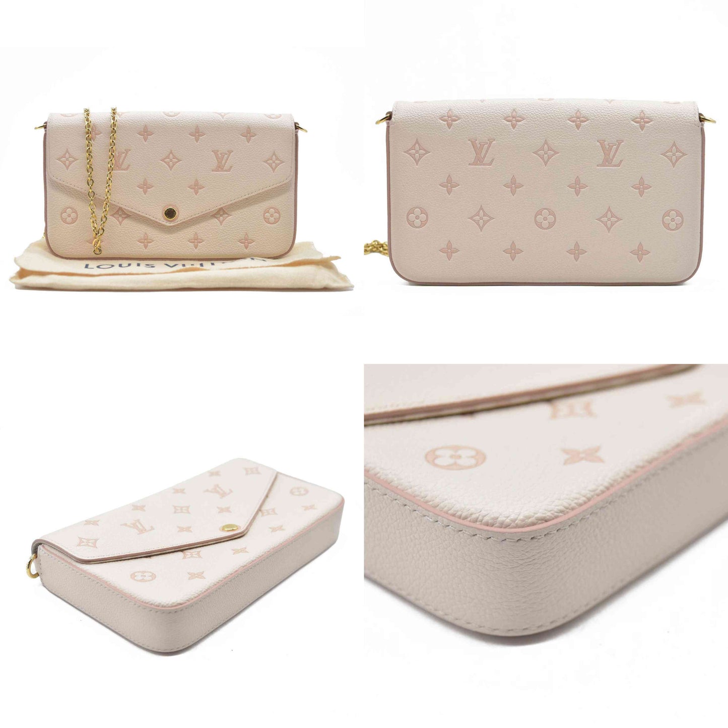 $1990 Louis Vuitton House's signature Monogram Pochette Félicie Bicolor Eden