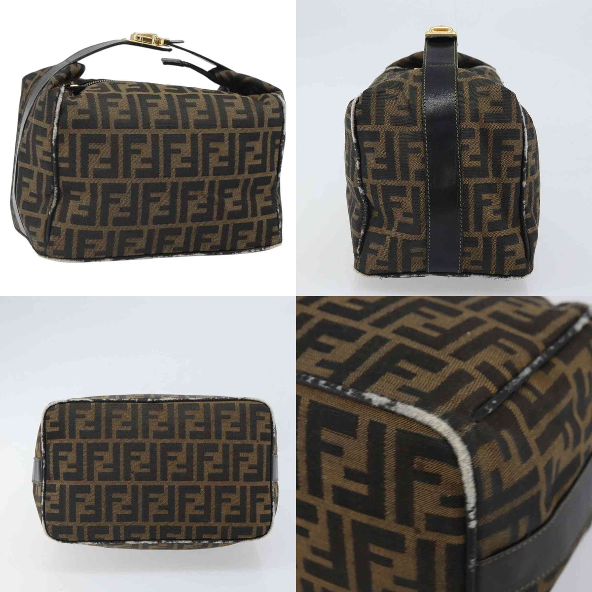 $980 2004 Fendi Zucca Canvas Vanity Hand Bag 2305-8BR465-019