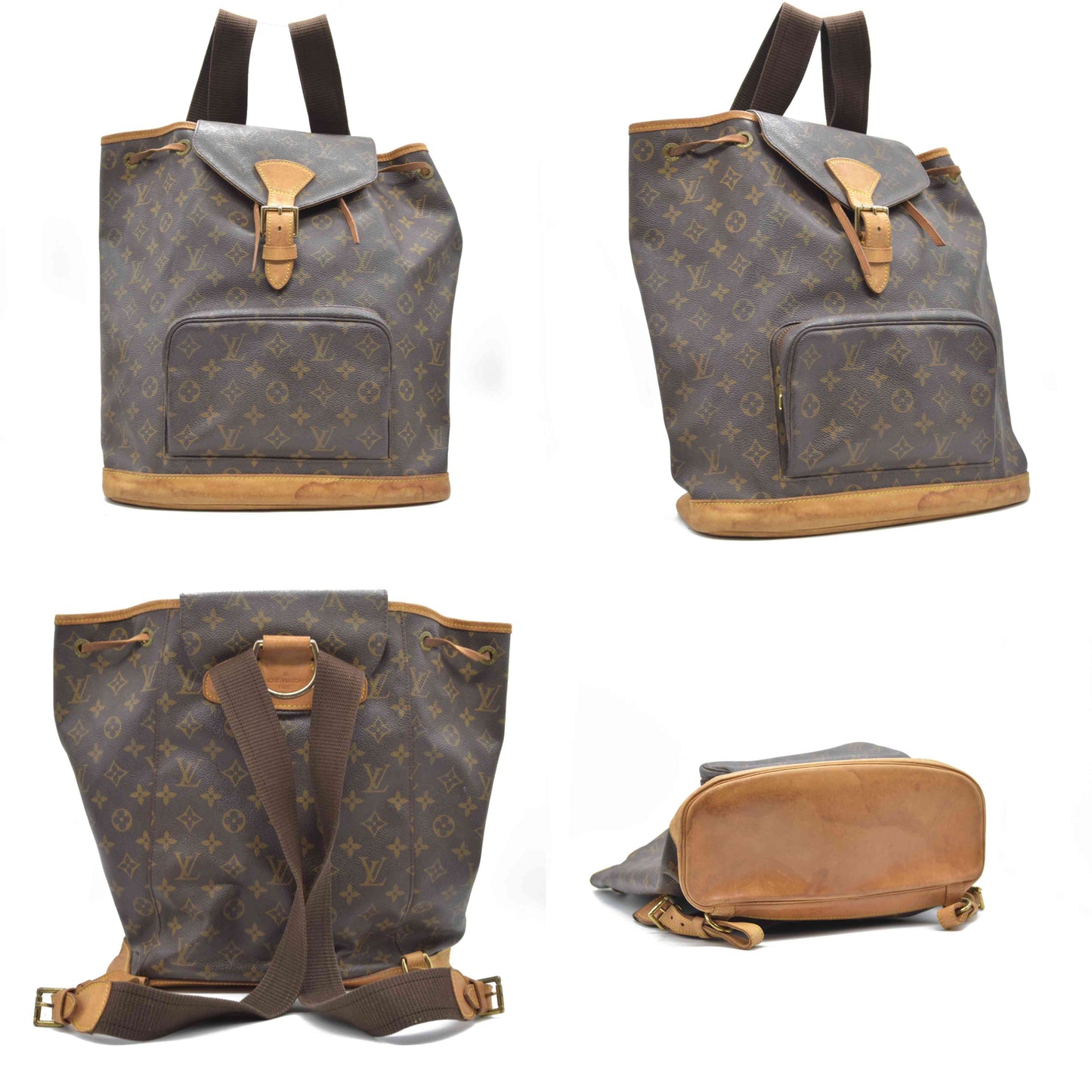 $3100 Louis Vuitton Monogram Montsouris GM Backpack MI0040