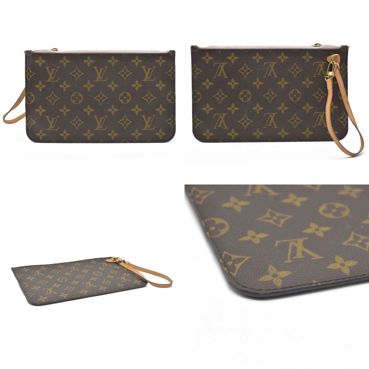 Louis Vuitton  Monogram Maui V Neverfull GM MM Pochette Rose Ballerine SR1195