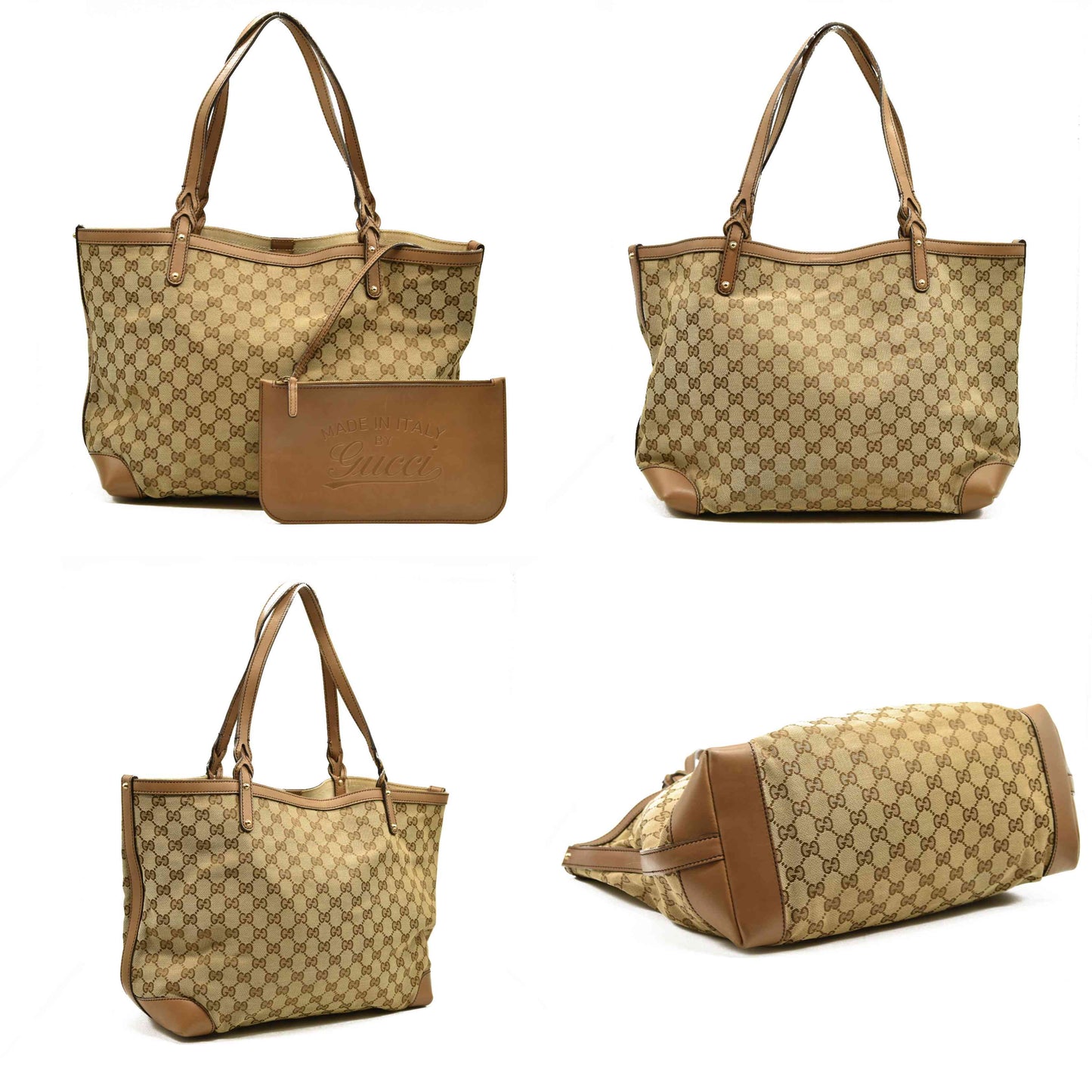 Gucci Monogram Medium Craft Tote Brown