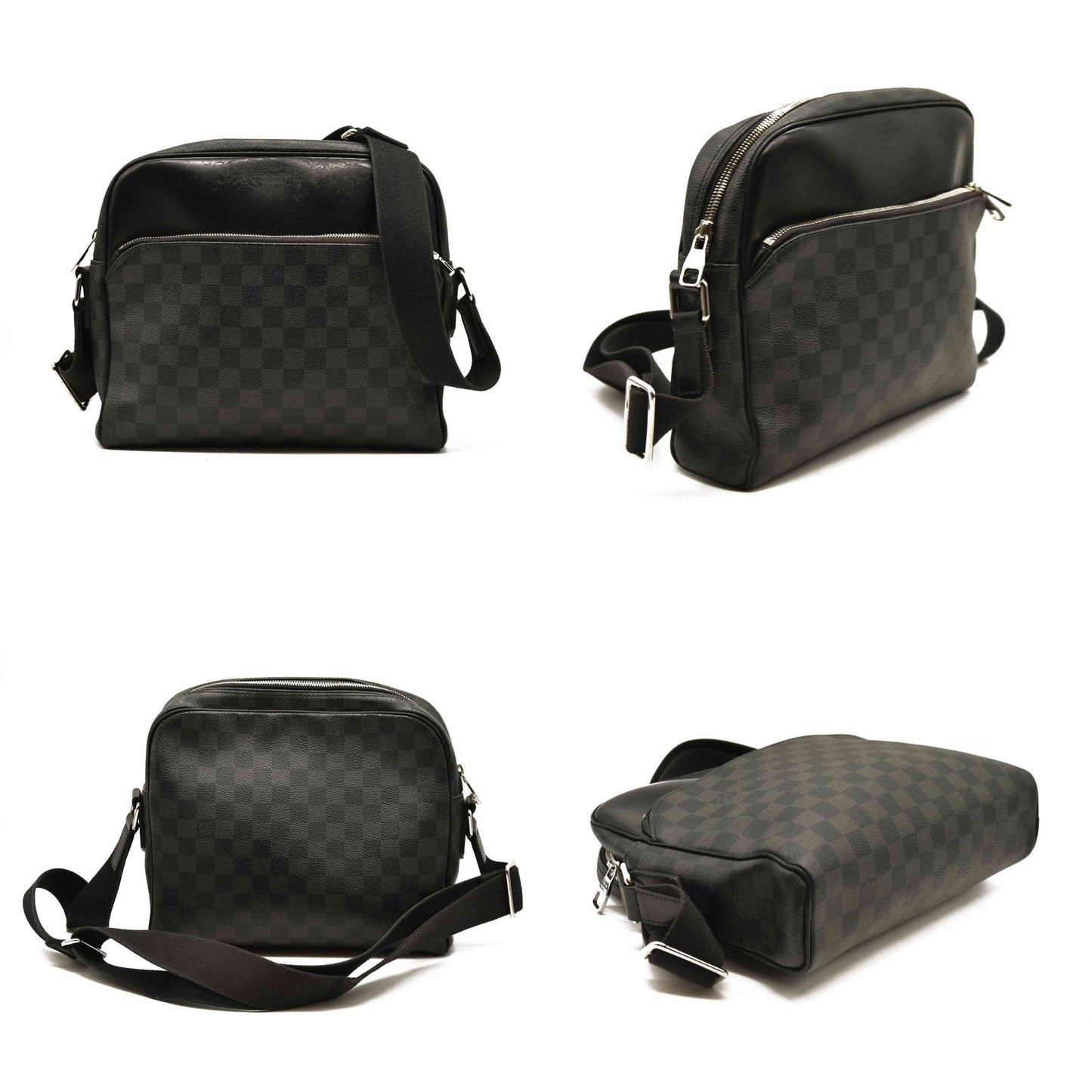 AUCTION $1890 2016 Louis Vuitton  Damier Graphite Dayton Reporter PM CA3216