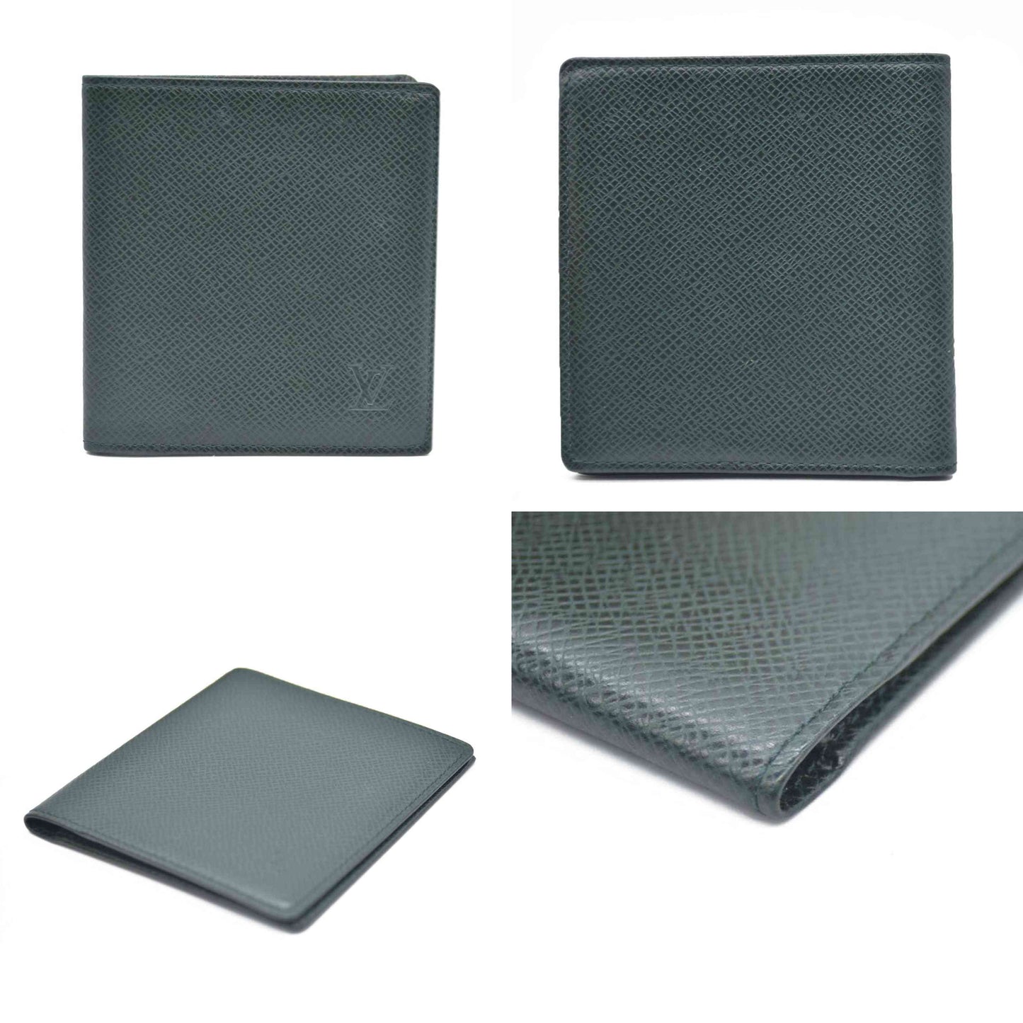 Louis Vuitton Taiga Porte Billets Carte Bleue Bifold Wallet Epicea MI0925