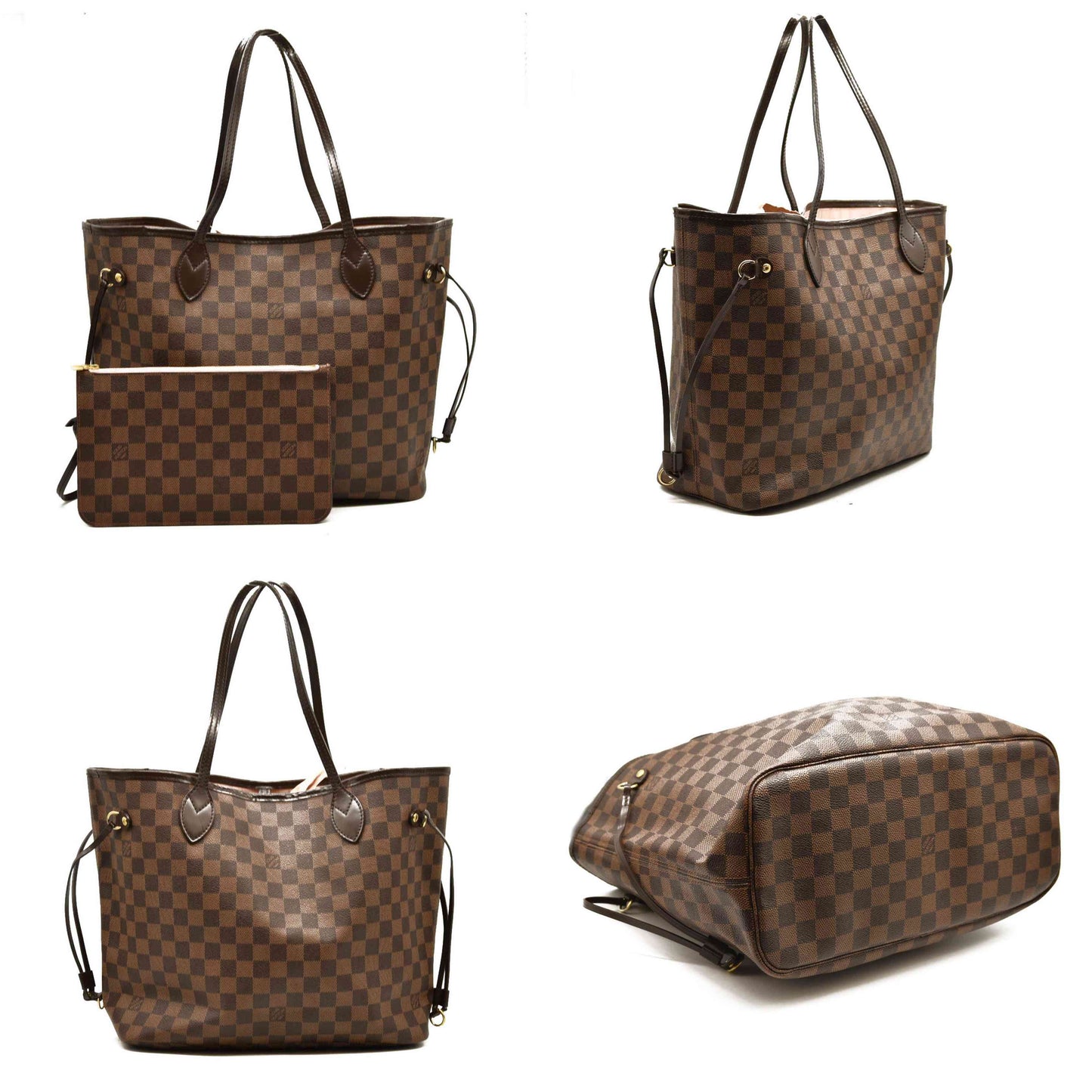 LOUIS VUITTON  Damier Ebene Neo Neverfull MM Rose Ballerine