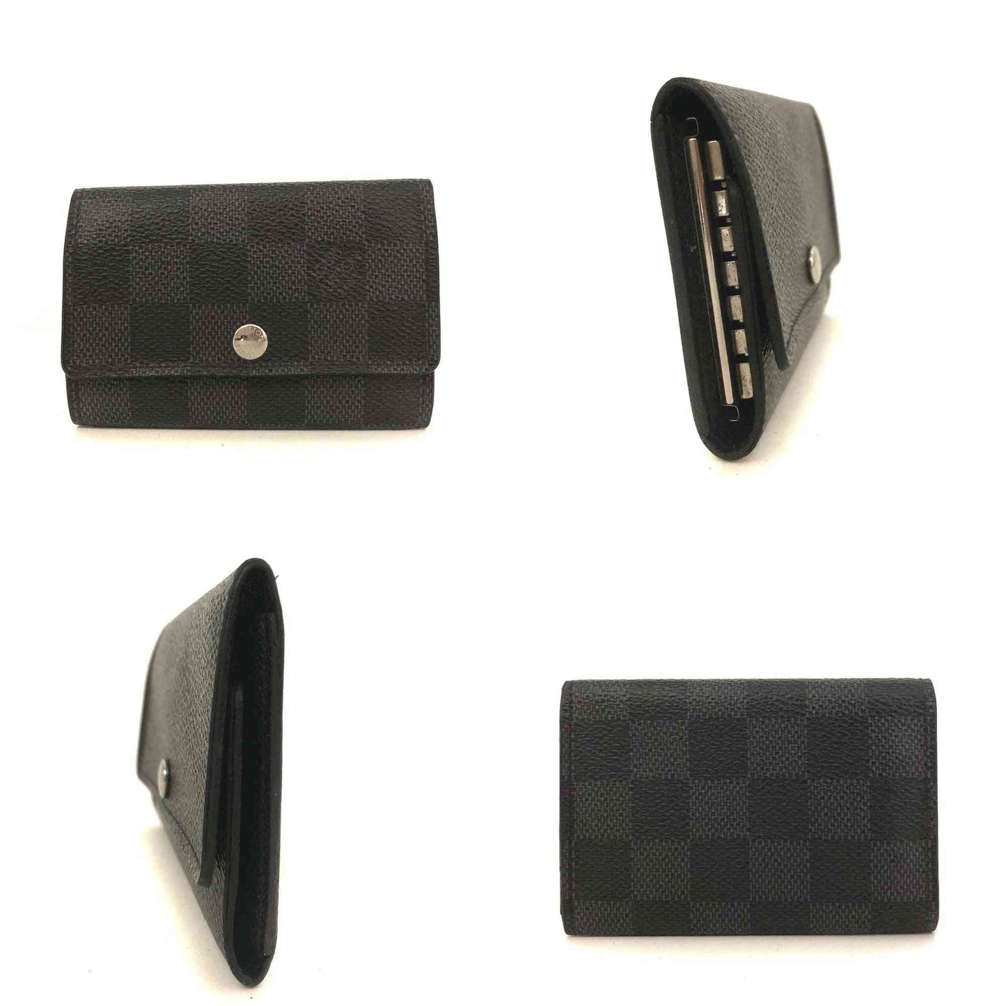 Louis Vuitton Damier Graphite Multicles 6 Ring Key Case Black CT0185