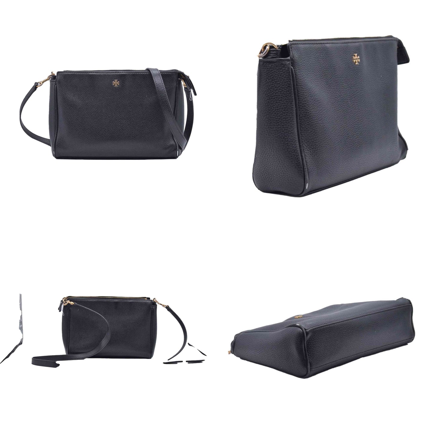 $200 Tory Burch Mercer Pebbled Zip Crossbody Bag CONSIGNMENT