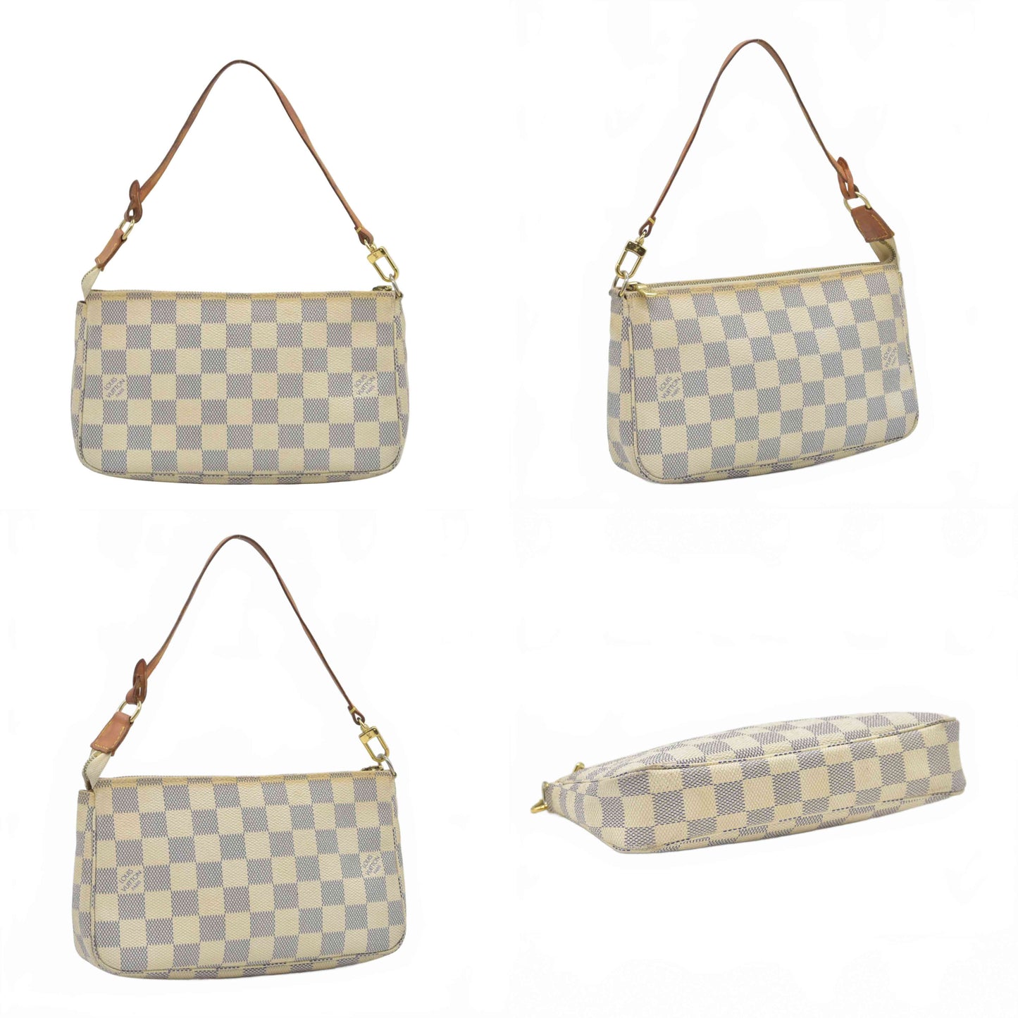 $1290 2009 Louis Vuitton Damier Azur Pochette Accessories CA0059