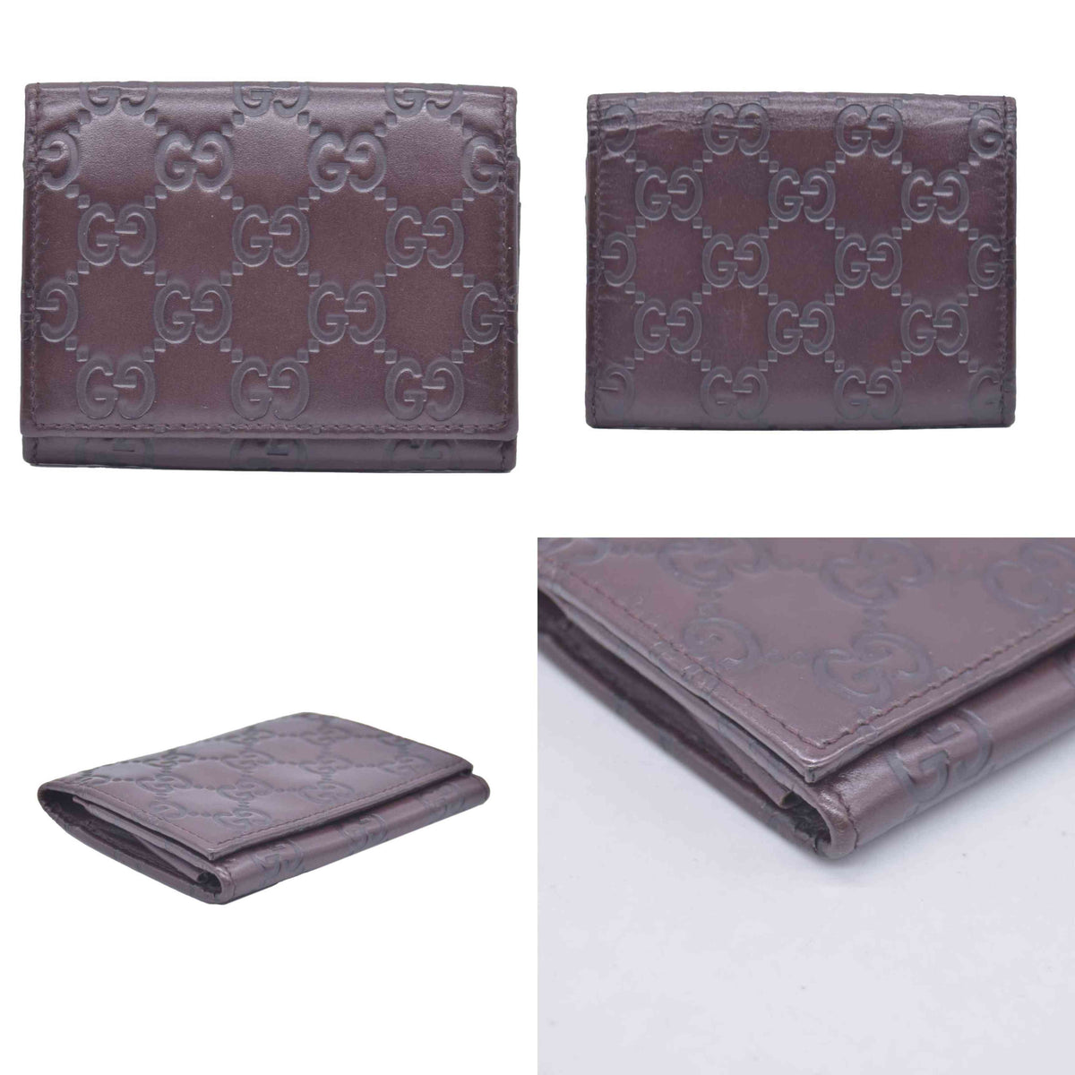 $440 Gucci Guccissima 6 Key Holder Case Dark Brown CONSIGNMENT