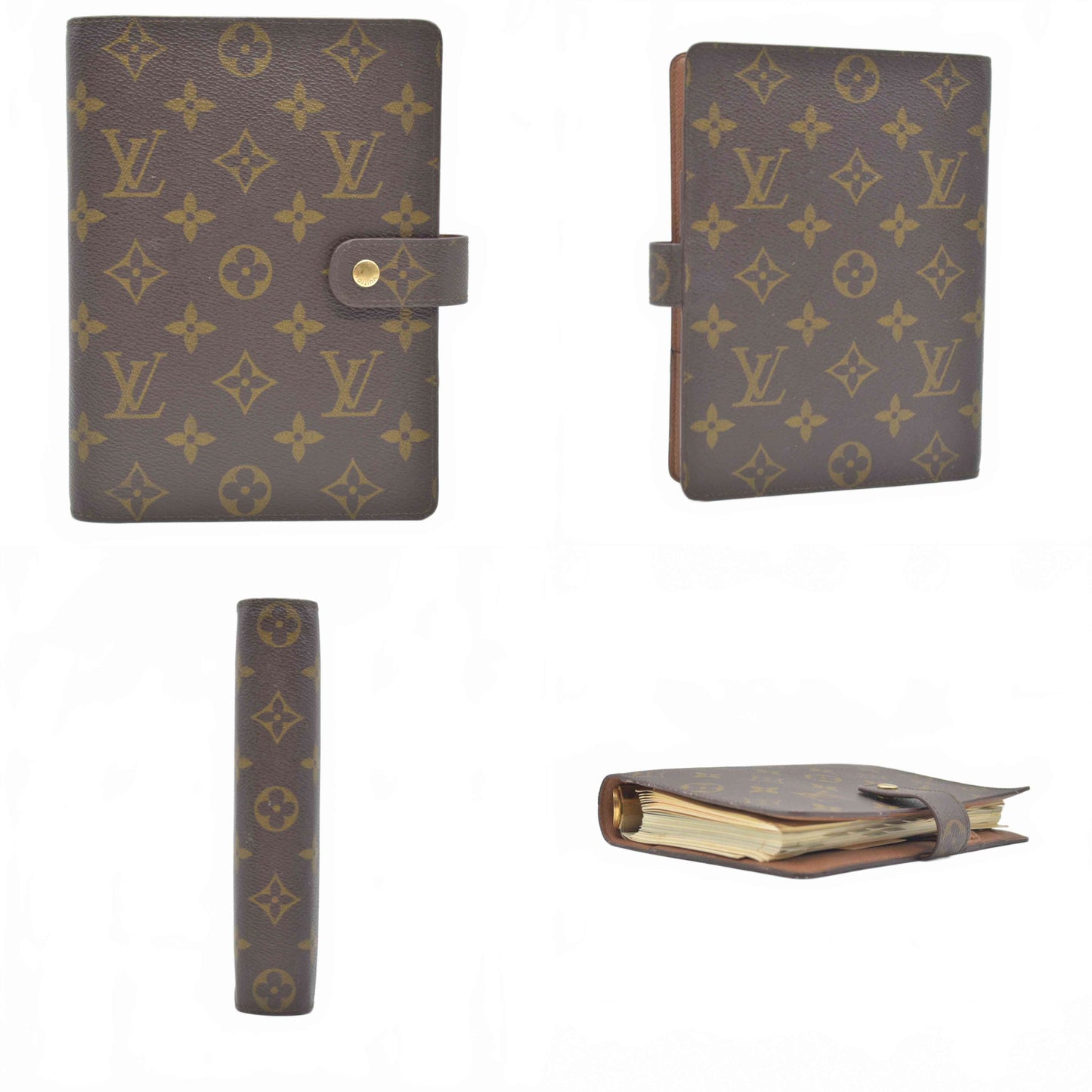 $755 1994 LOUIS VUITTON Monogram Medium Ring Agenda Cover SP0964