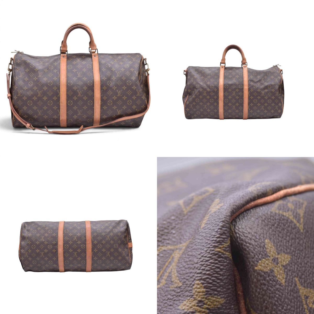 $2200 LOUIS VUITTON Monogram Keepall Bandouliere 55 Duffel Bag SD954 CONSIGNMENT 10021419