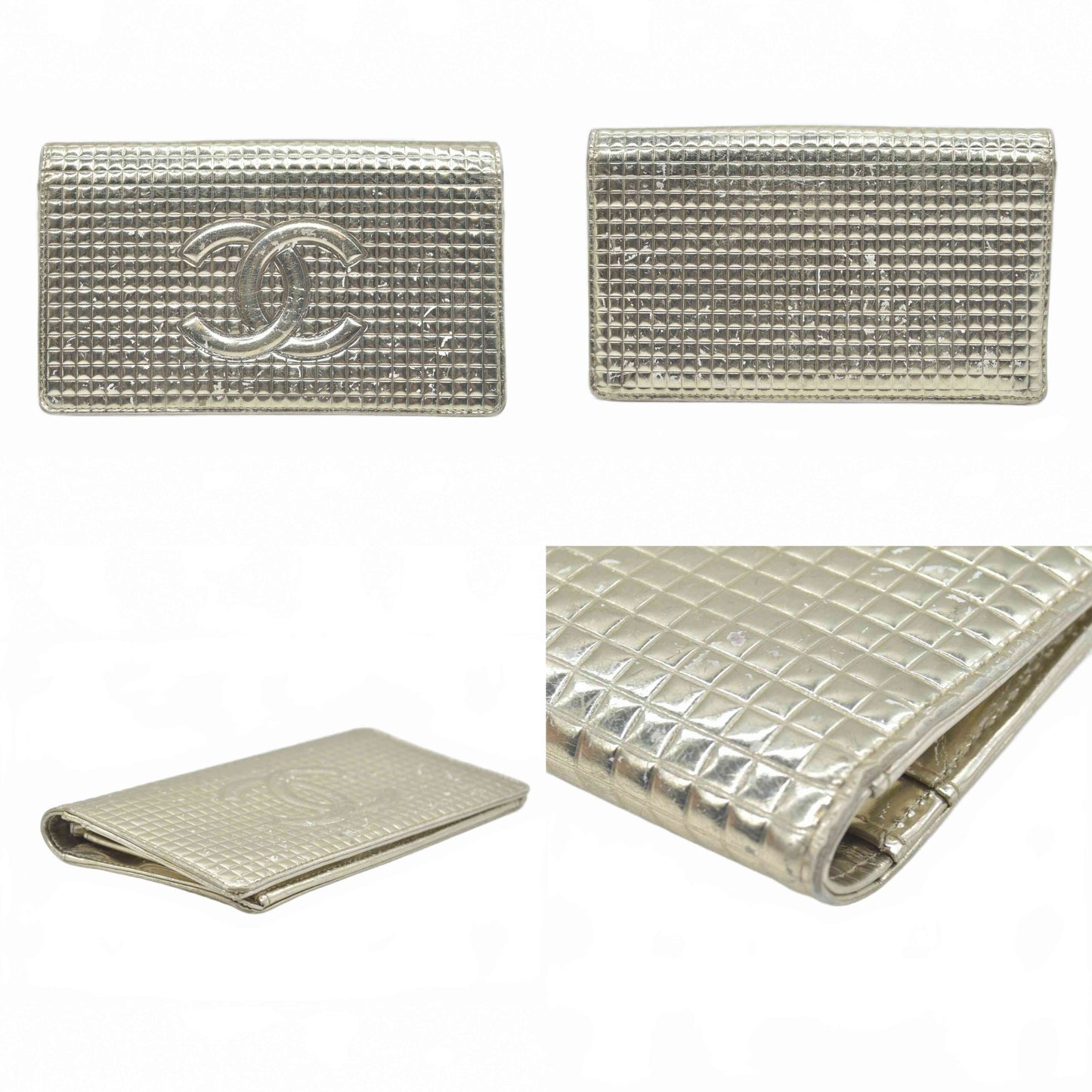 $650 2003-2004 Chanel Micro Chocolate Bar Interlocking CC Logo Wallet