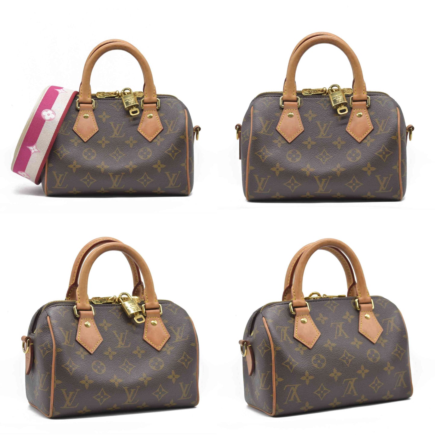 LOUIS VUITTON  Monogram Speedy Bandouliere 20 Fuchsia RFID