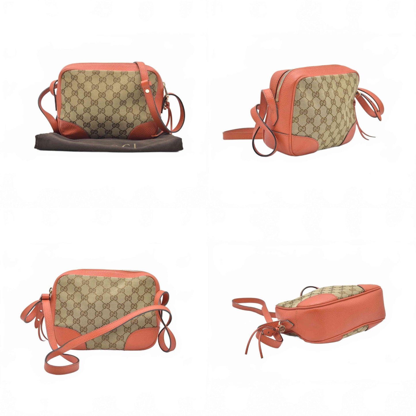 $1290 Gucci Bree GG Canvas Shoulder Bag Orange CONSIGNMENT