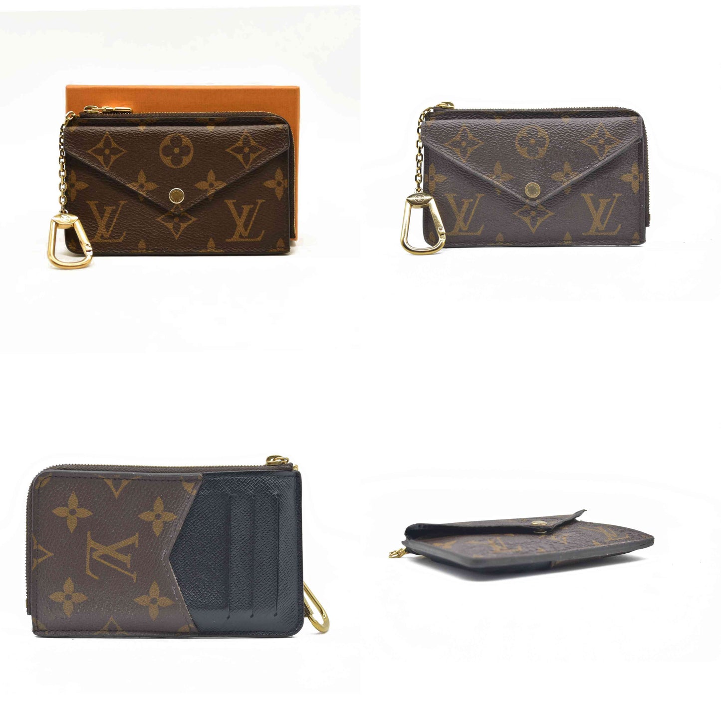 Louis Vuitton  Monogram Recto Verso Card Holder Black RFID Damaged