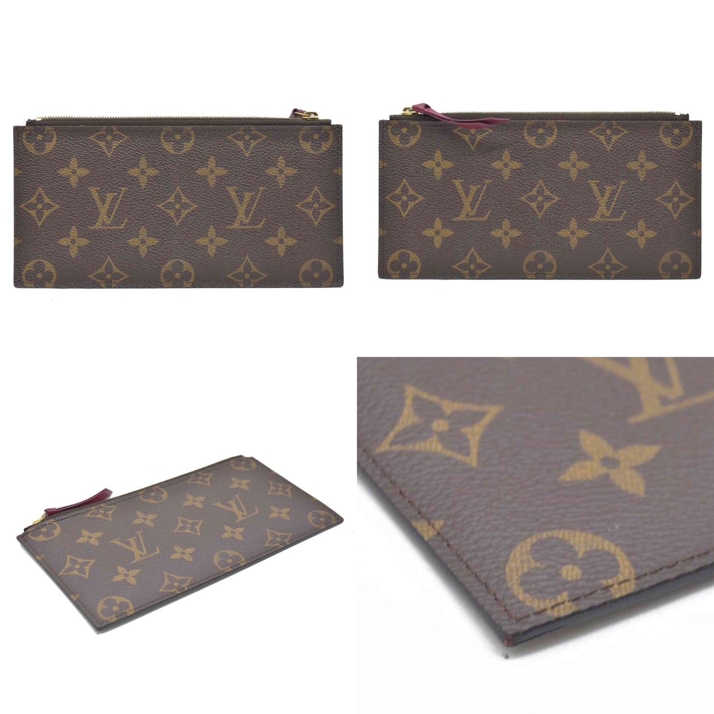 Louis Vuitton  Monogram Felicie Chain Wallet Zippered Insert Fuchsia
