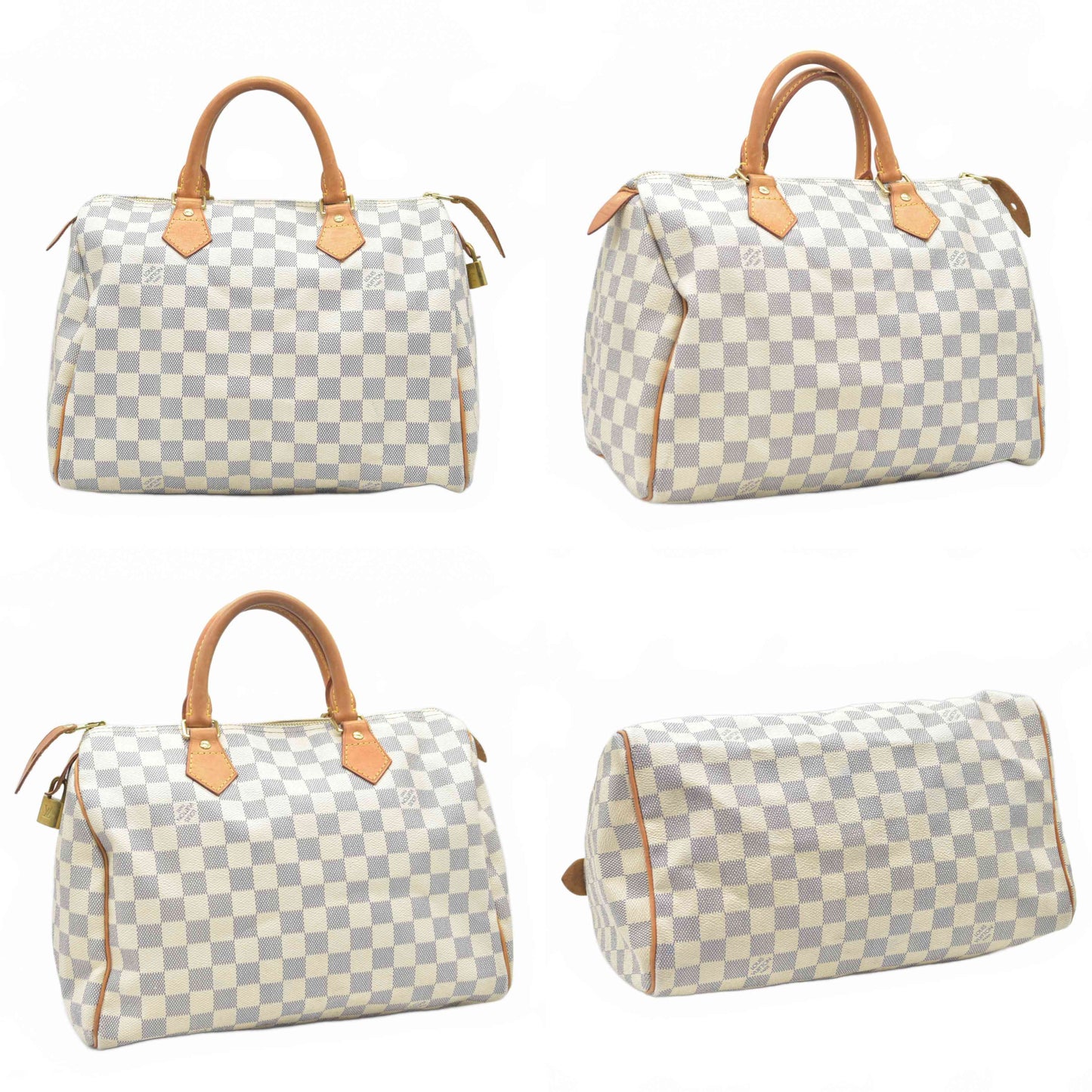 $1550 2008 Louis Vuitton Speedy Handbag Damier Azur 30 DU3008