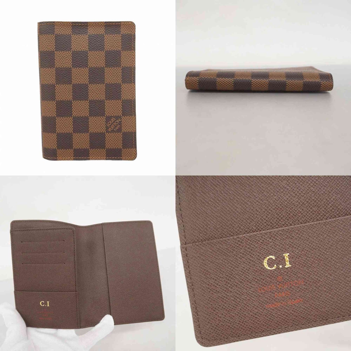 Louis Vuitton  $390 Damier Ebene Passport Cover CA2152