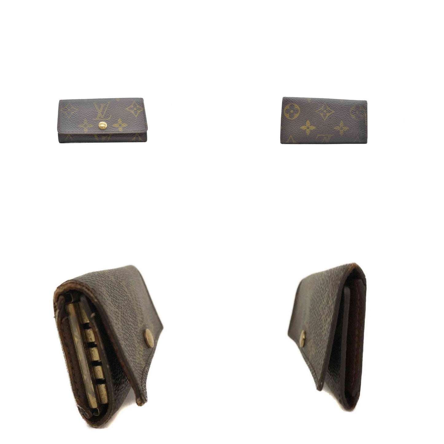 $345 Louis Vuitton Monogram Multicles 4 Ring Key Case Brown FL0092