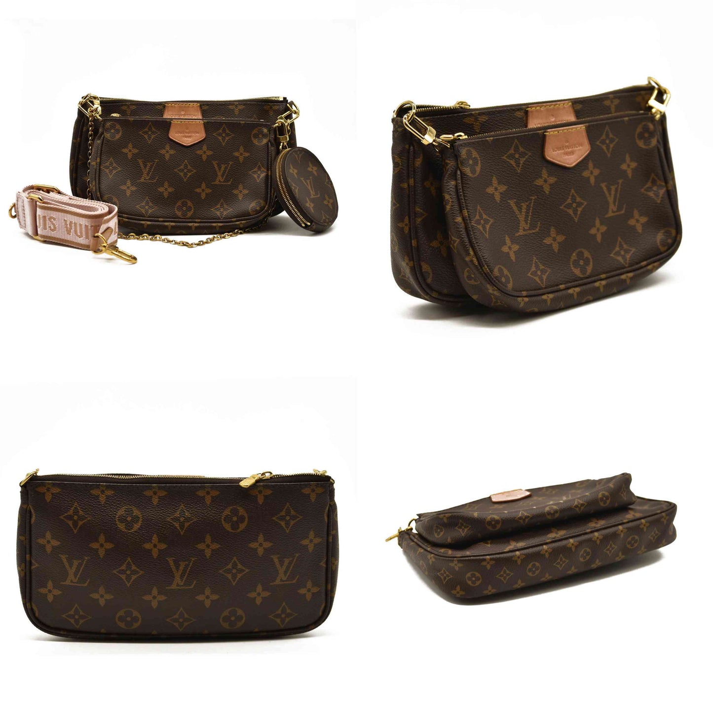 LOUIS VUITTON  Monogram Multi Pochette Accessories Rose Clair