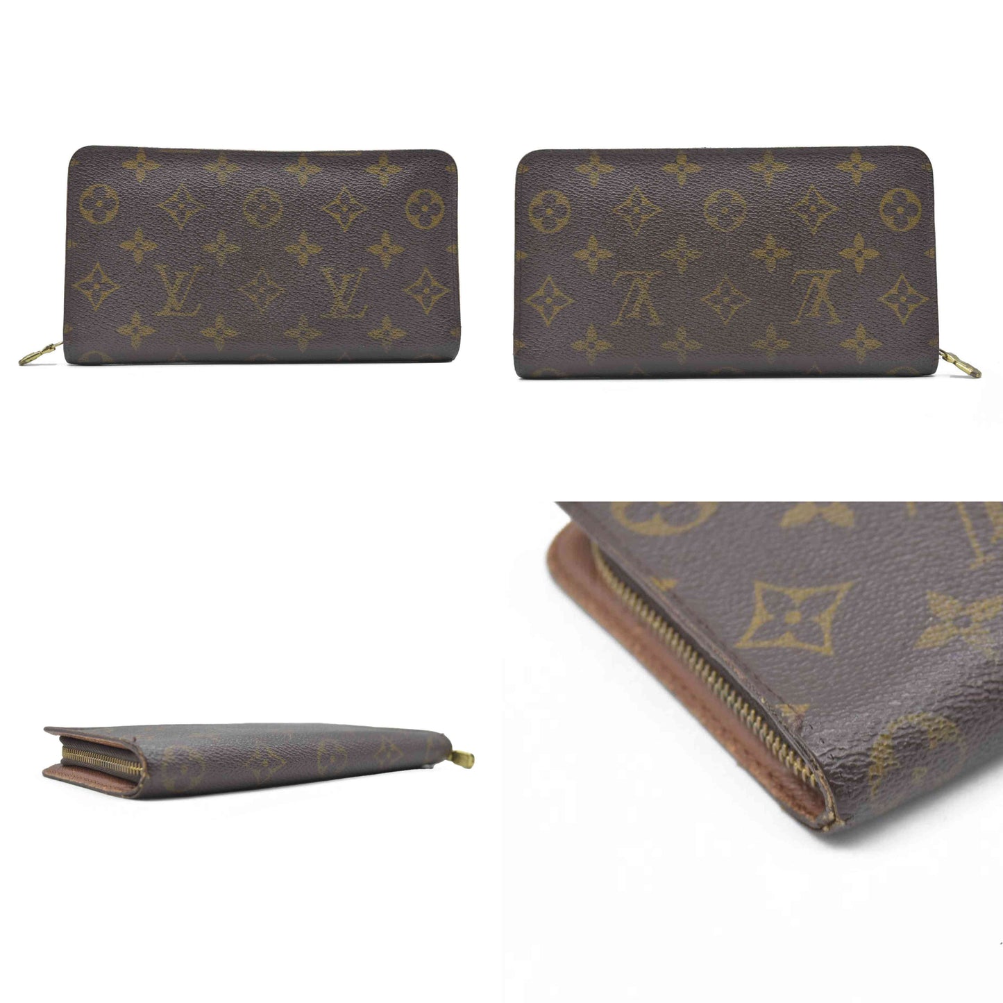 $915 Louis Vuitton Monogram Bifold Zippy Long Wallet CA1918 1998