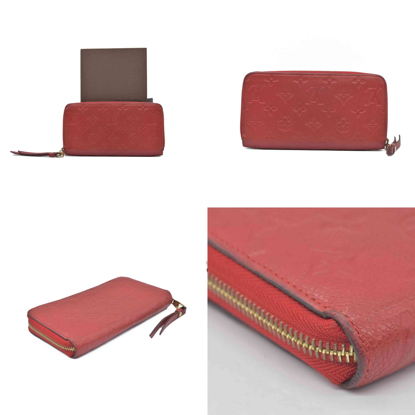 $1170 2017 Louis Vuitton Empreinte Zippy Wallet Cherry CONSIGNMENT SP4107