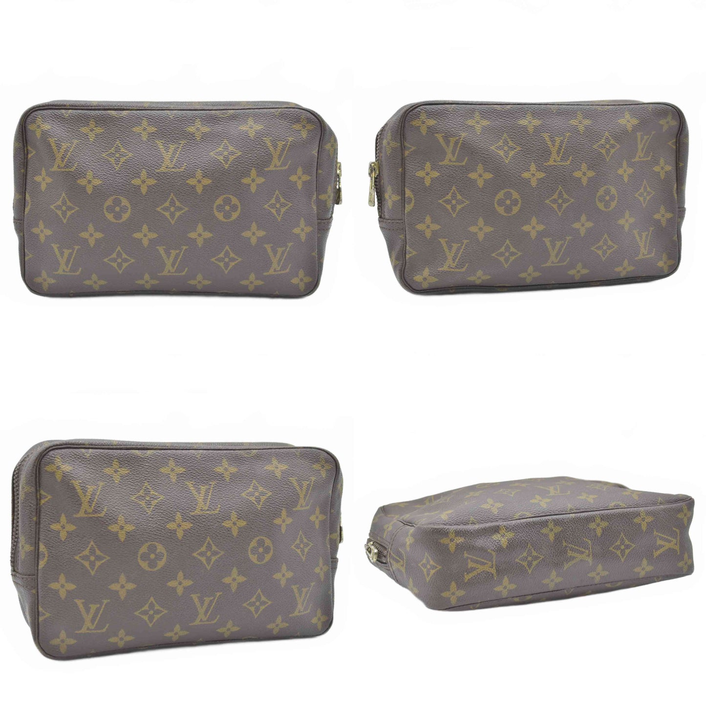 $600 Louis Vuitton LV Cosmetic Pouch Trousse Toilette 23 Brown Monogram