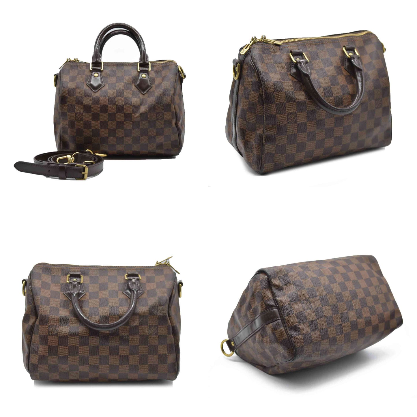 $1940 Louis Vuitton Damier Ebene Speedy Bandouliere 25 CT0138