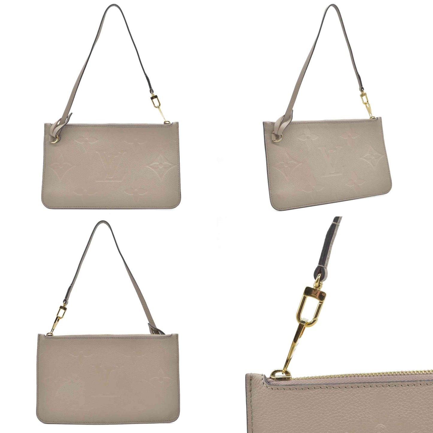 LOUIS VUITTON Empreinte Monogram Giant Neverfull MM Pochette Tourterelle RFID