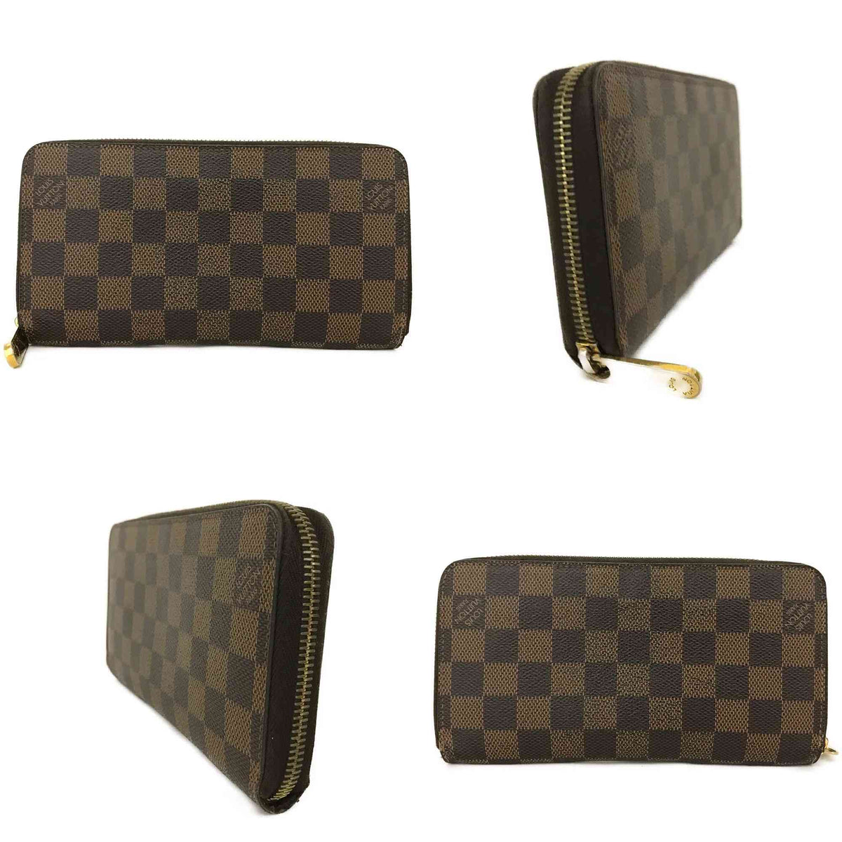 $940 2011 Louis Vuitton Damier Zippy Zip Around Long Wallet Purse Brown CA1191 10021014