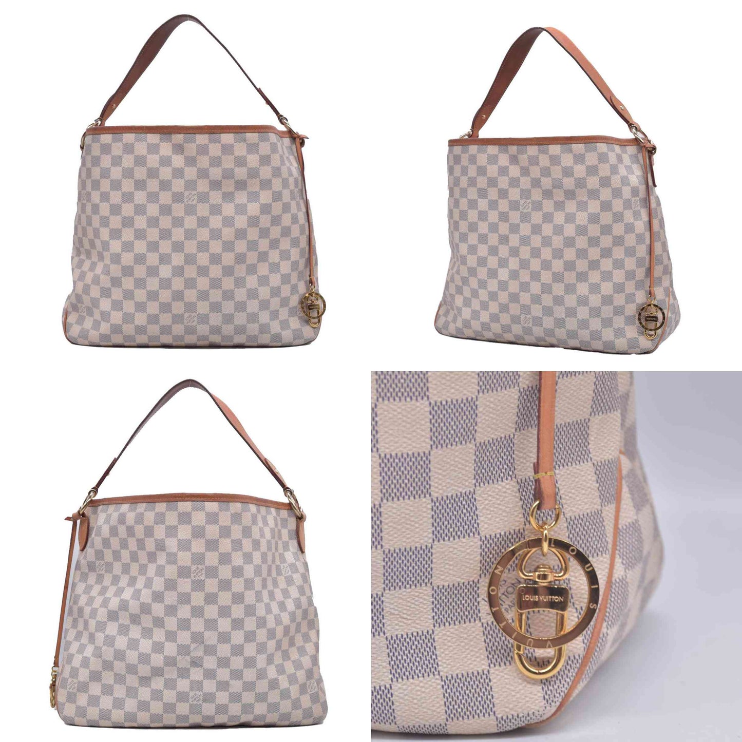 $1440 2016 Louis Vuitton Damier Azur Delightful MM Rose Ballerine SD1196