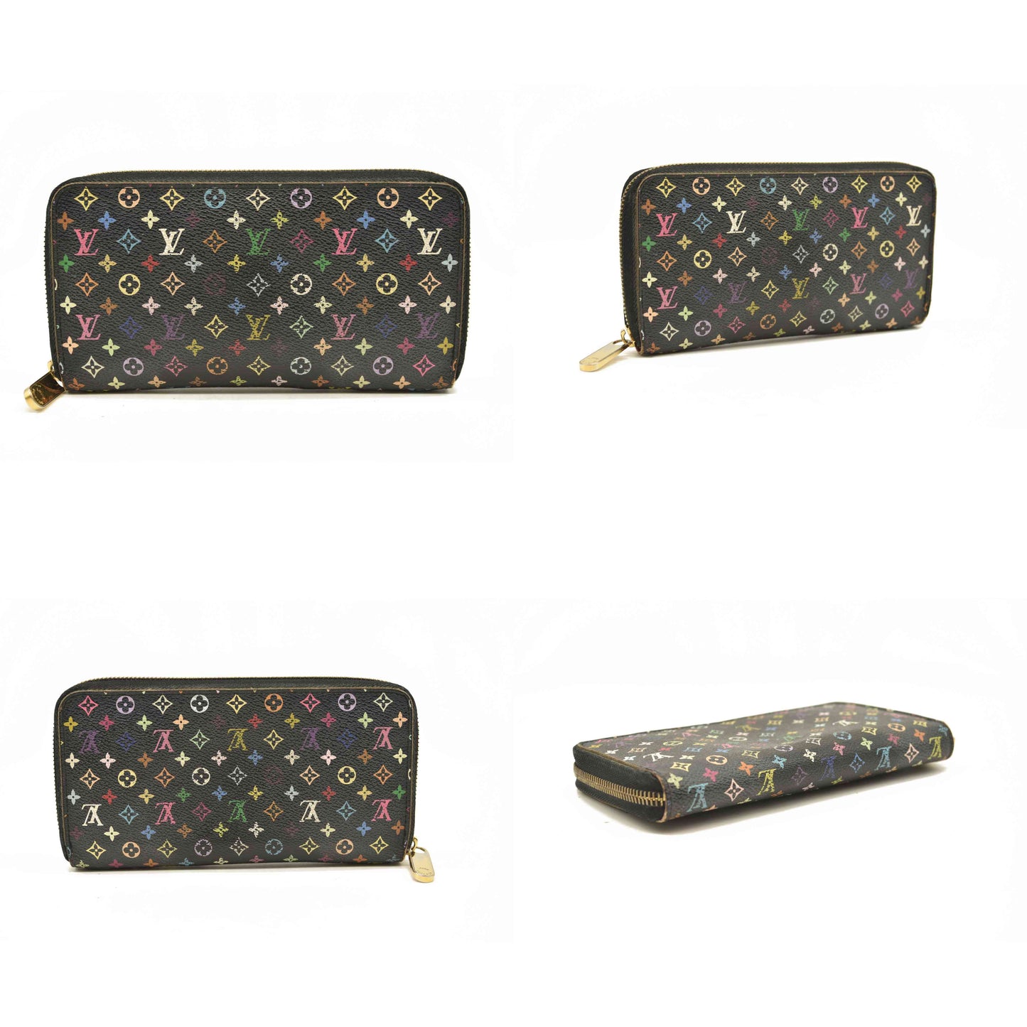 Louis Vuitton  Monogram Murakami Zippy Wallet Black Fuchsia CA1150