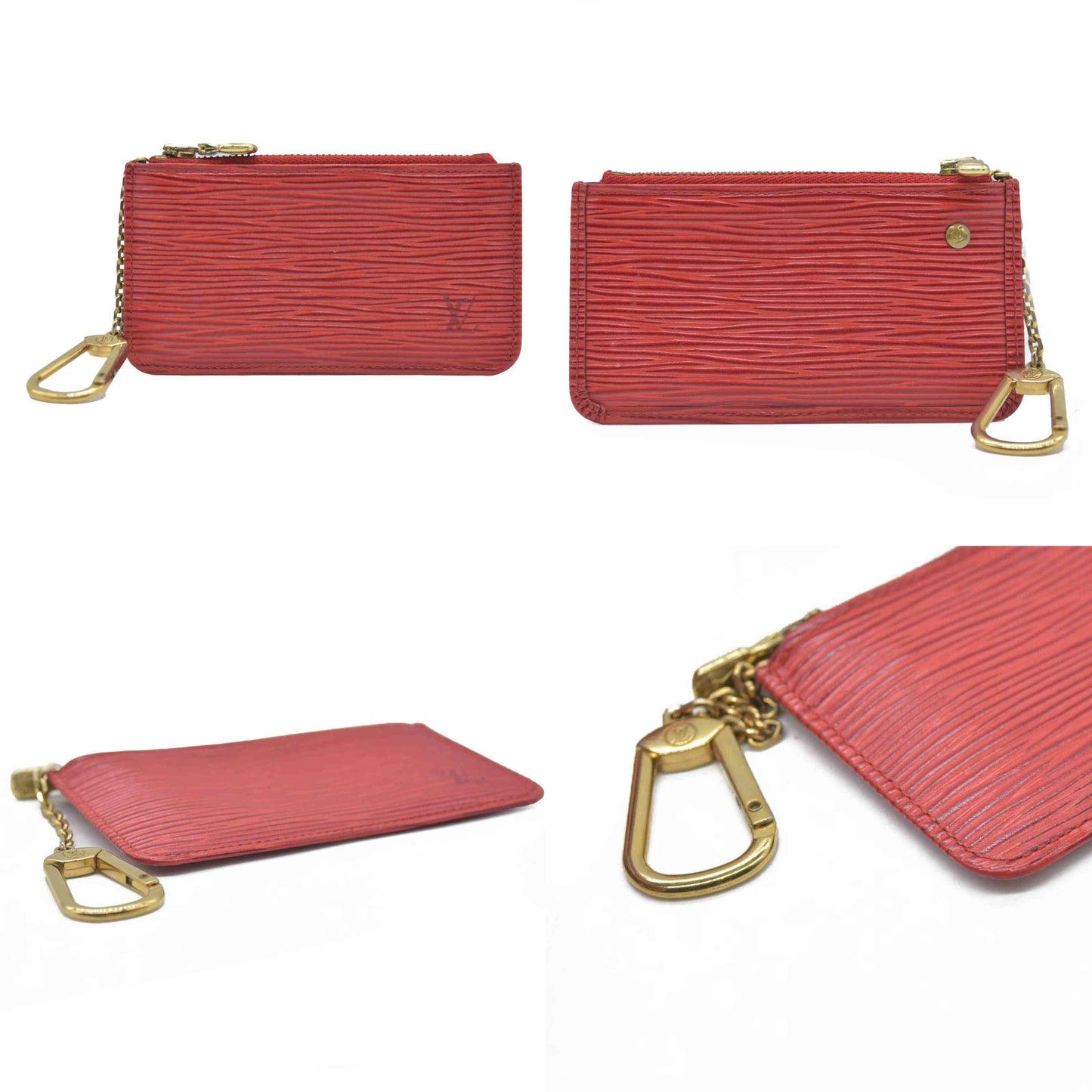 $465 Louis Vuitton Epi Key Pouch Red Leather CONSIGNMENT