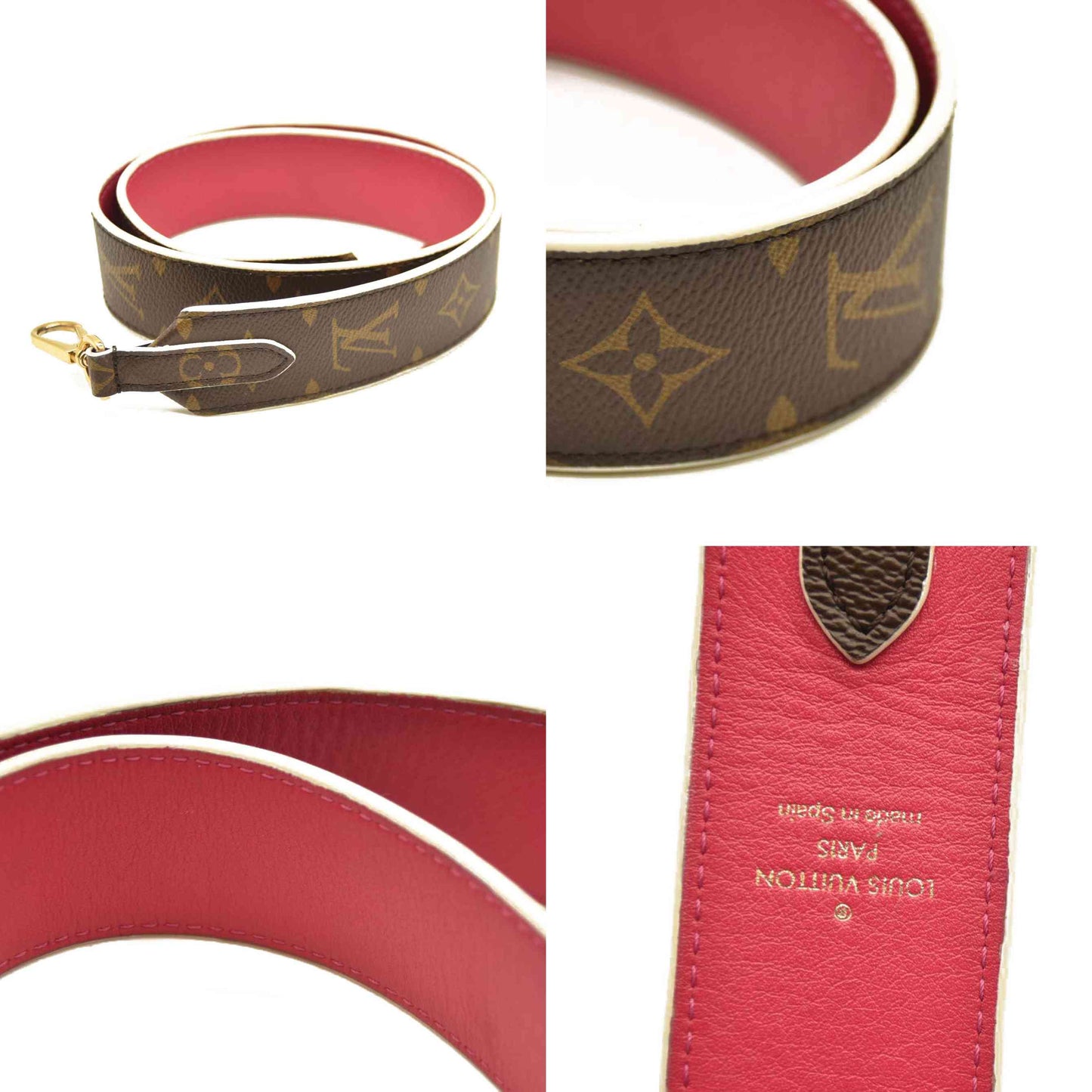 Louis Vuitton  Monogram Bandouliere Shoulder Strap Hot Pink