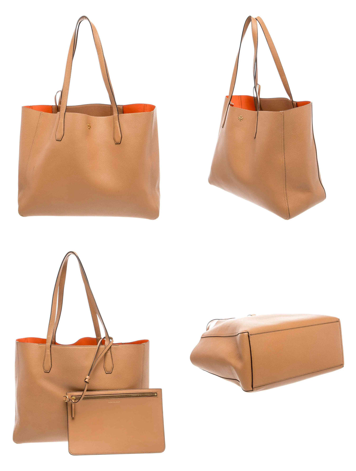 $348 Tory Burch Leather Blake Tote Tan