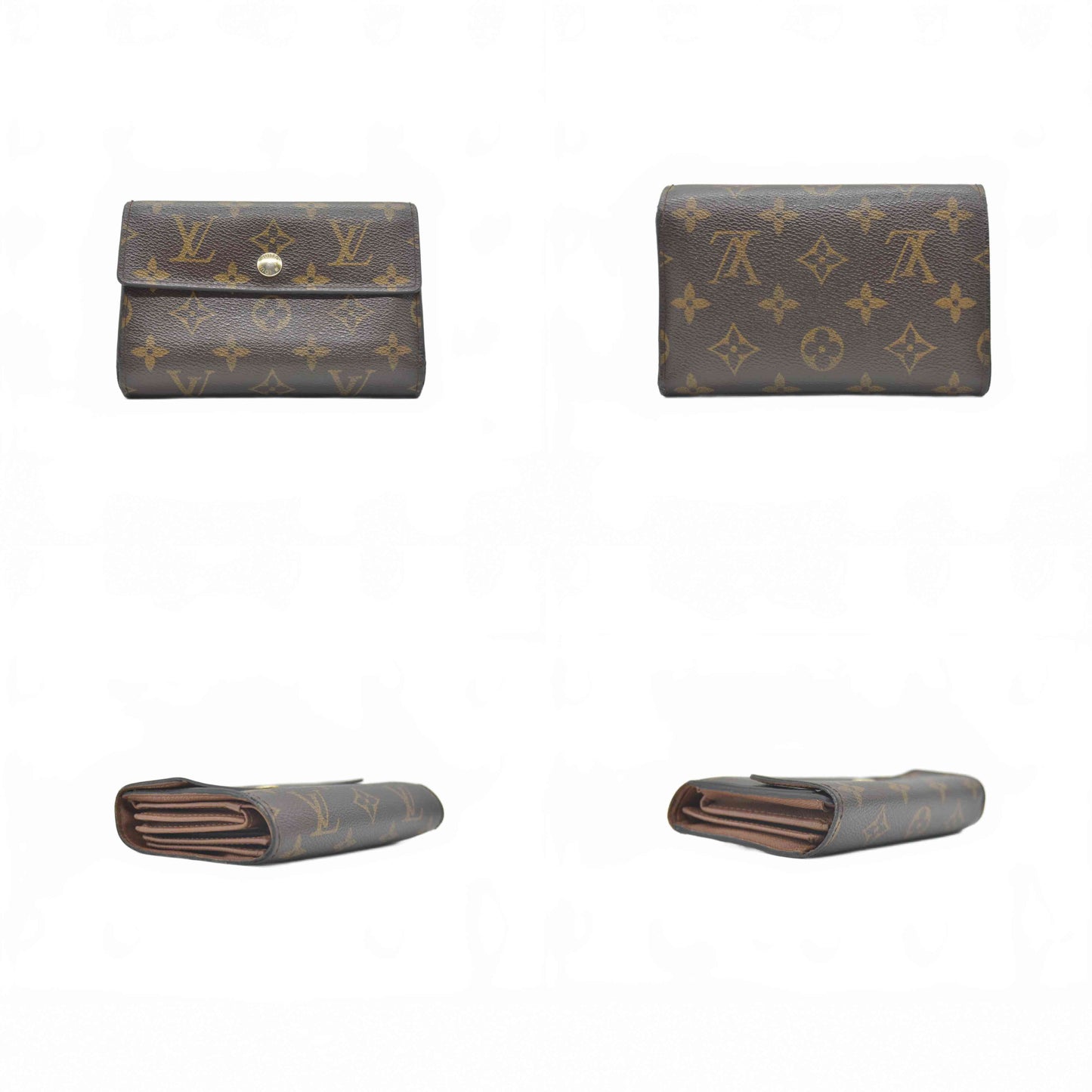 $550 2008 Louis Vuitton Monogram Porte Tresor Etui Papiers Wallet CA4098