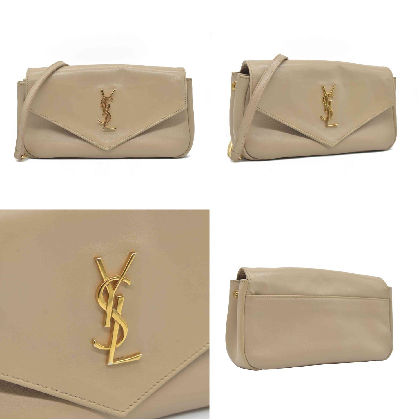 $2900 Saint Laurent Leather Calypso YSL Shoulder Bag