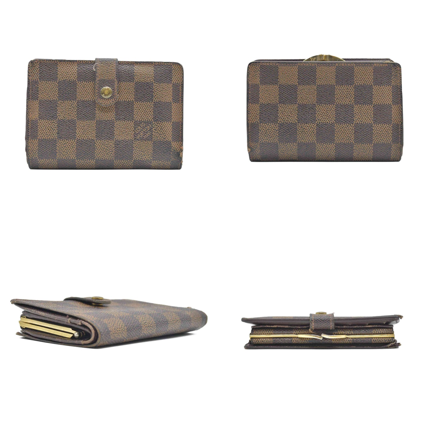 $750 2002 Louis Vuitton Damier Porte Monnaie Billets Viennois Bifold Wallet MI0062
