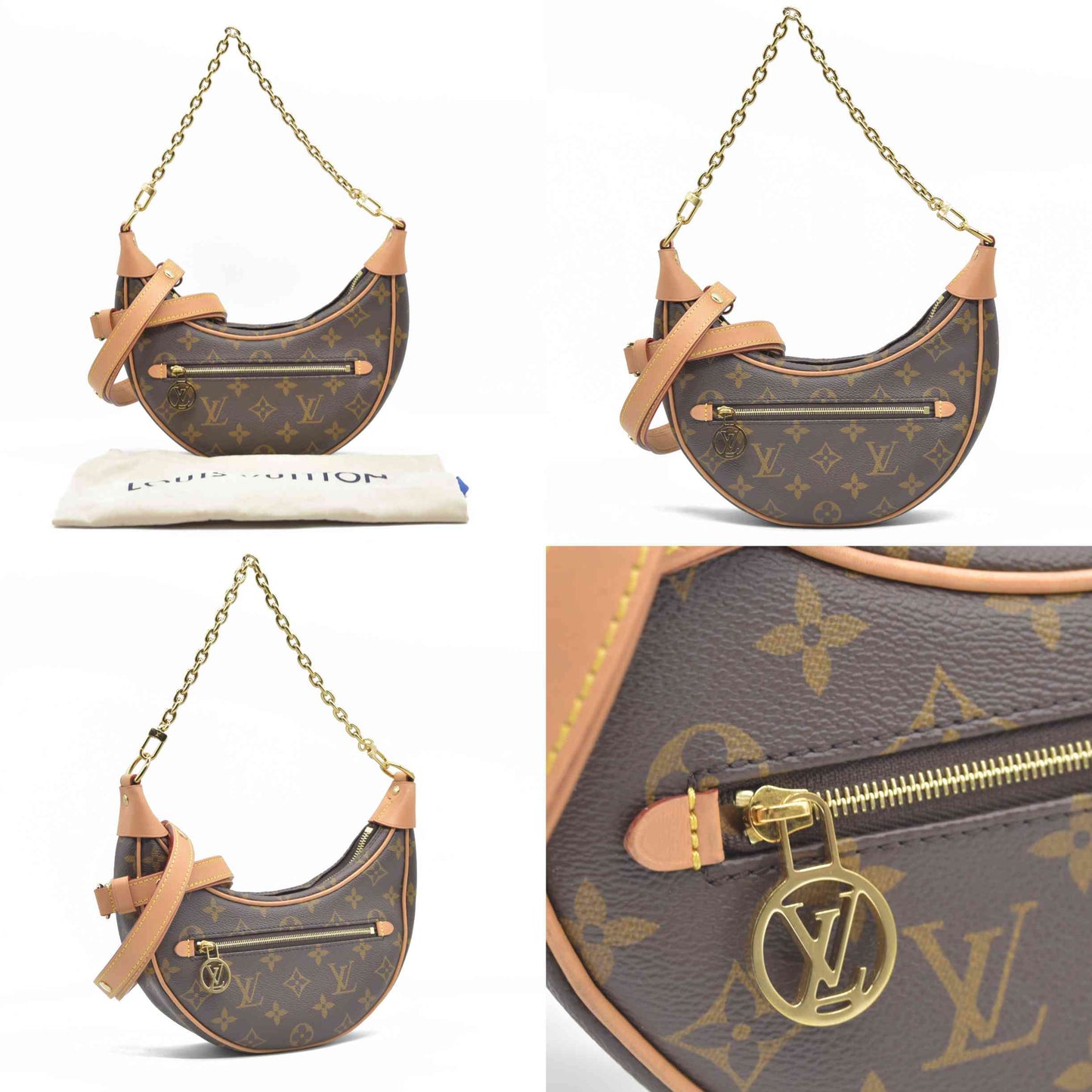$2540 Louis Vuitton Monogram Loop Hobo Shoulder Bag RFID