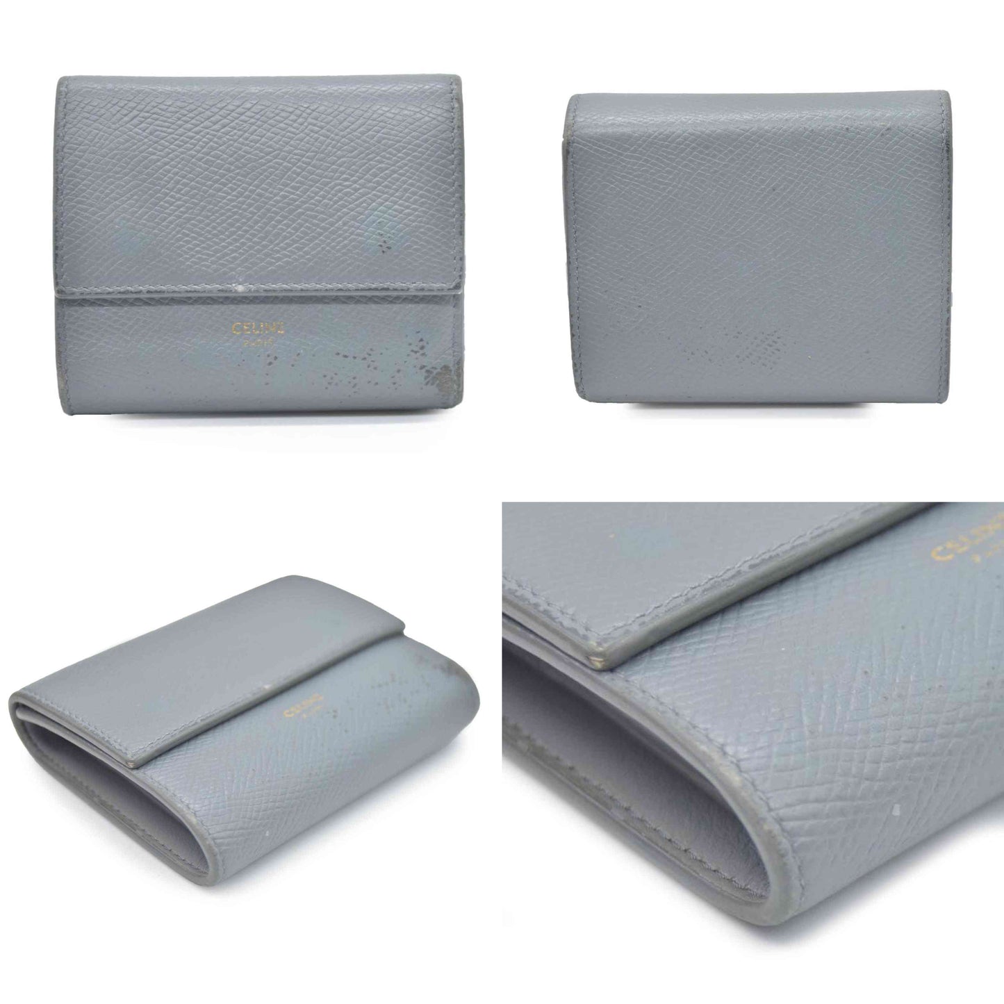 CELINE Small Folded Multifunction Trifold Wallet Gray