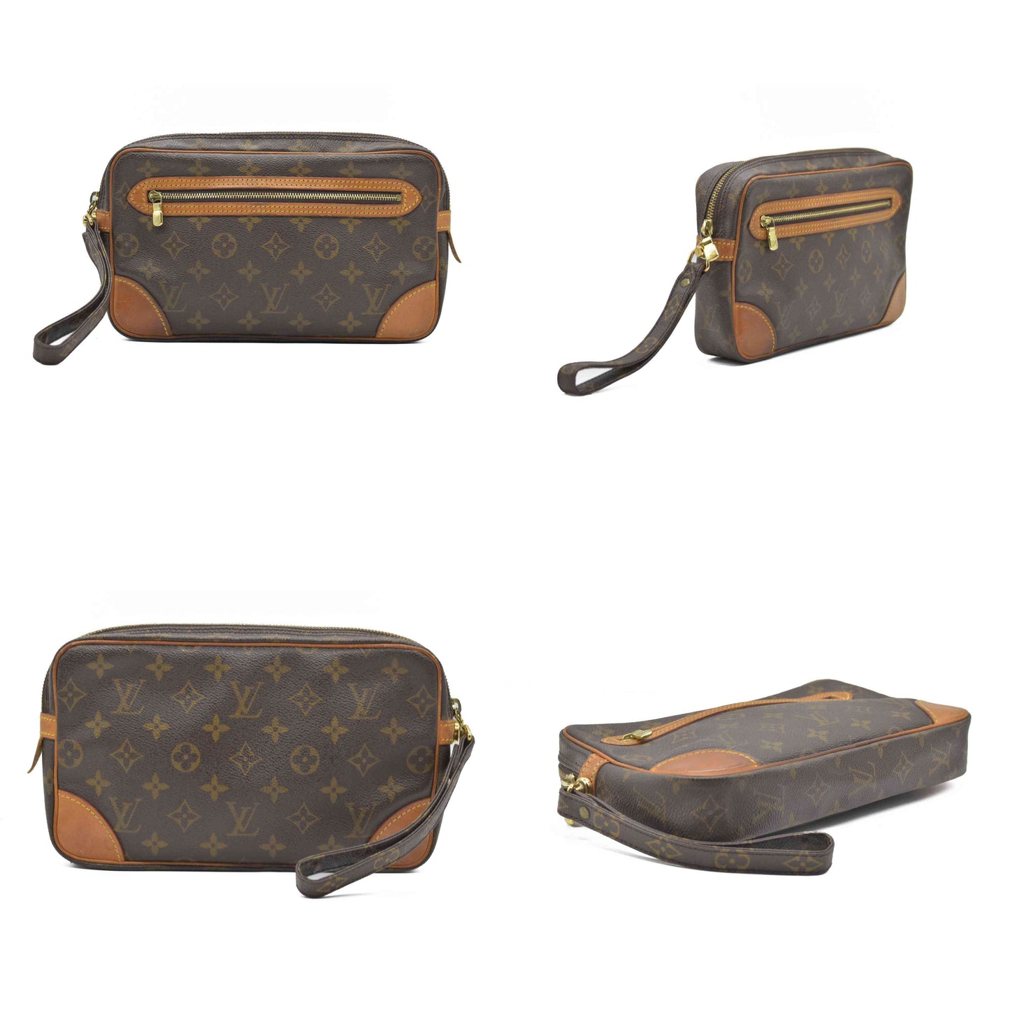 $690 LOUIS VUITTON Monogram Marly Dragonne GM Clutch Bag