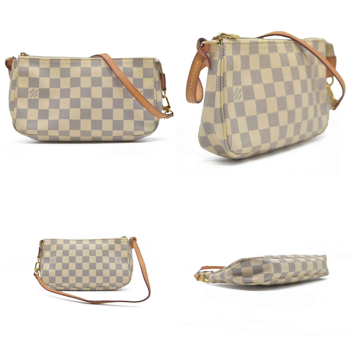 $1580 Louis Vuitton Damier Azur Pochette Accessories MB4116